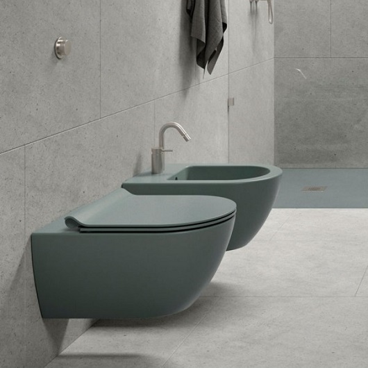 Чаша подвесного унитаза GSI Pura 55 Rimless 8815FR504 безободковая, Swirflush 2.0, Agave Matt
