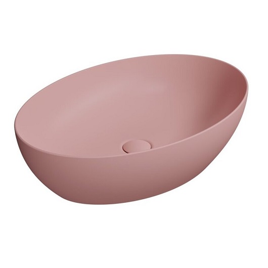 Раковина накладная GSI Pura 8842PVC24 (600х420 мм) Blush Matt, с донным клапаном
