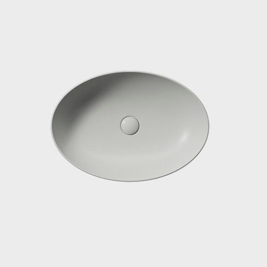 Раковина накладная GSI Pura 8842PVC17 (600х420 мм) Cenere Matt, с донным клапаном