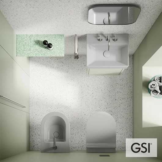 Чаша подвесного унитаза GSI Pura 55 Rimless 8815FR517 безободковая, Swirflush 2.0, Cenere Matt