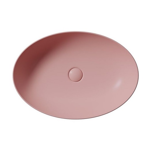 Раковина накладная GSI Pura 8842PVC24 (600х420 мм) Blush Matt, с донным клапаном