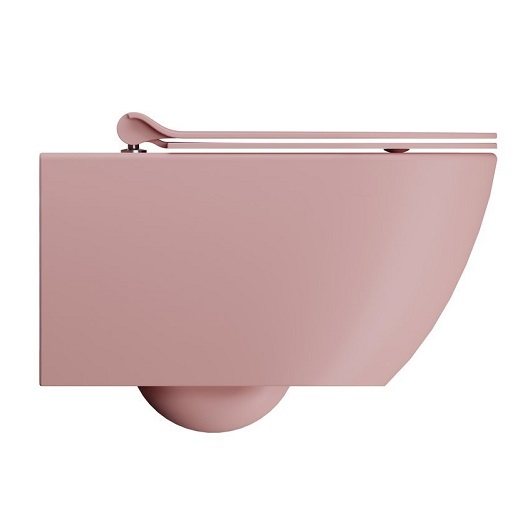 Чаша подвесного унитаза GSI Pura 55 Rimless 8815FR524 безободковая, Swirflush 2.0, Blush Matt
