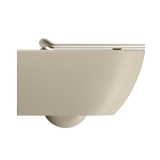 Чаша подвесного унитаза GSI Pura 55 Rimless 8815FR508 безободковая, Swirflush 2.0, Creta Matt