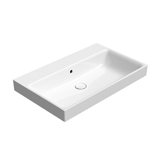 Раковина GSI Nubes 9622011 (800х500 мм) белая, без отверстия под смеситель