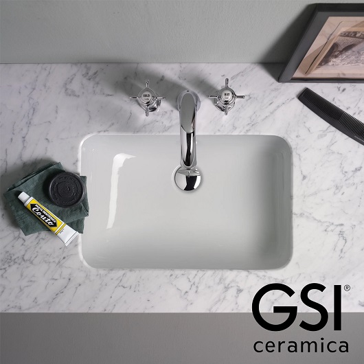 Раковина встраиваемая снизу GSI Pura 7243F11 (550х380 мм) белая