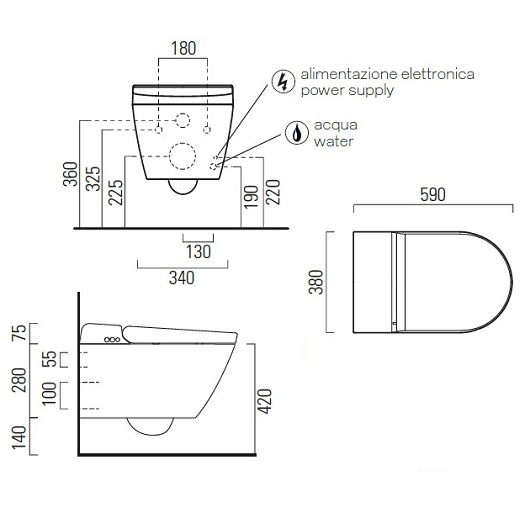 Унитаз-биде подвесной GSI WClean 7418K11 Swirflush (белый)