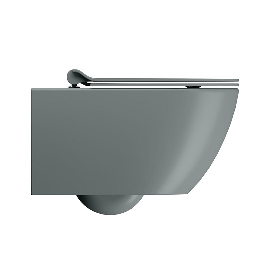 Чаша подвесного унитаза GSI Pura 55 Rimless 8815FR504 безободковая, Swirflush 2.0, Agave Matt