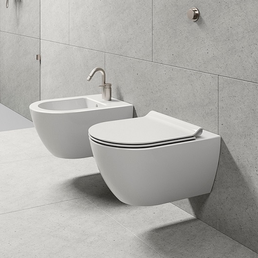 Чаша подвесного унитаза GSI Pura 55 Rimless 8815FR509 безободковая, Swirflush 2.0, белая матовая
