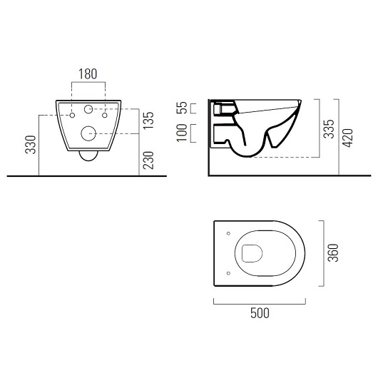 Чаша подвесного унитаза GSI Pura Rimless 8816FR511 безободковая, Swirflush 2.0, белая