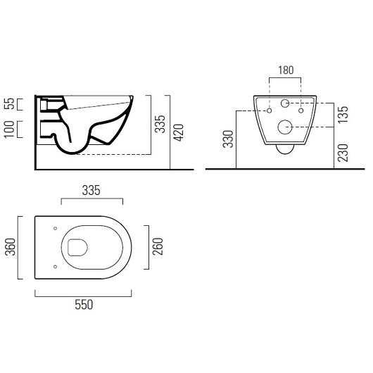 Чаша подвесного унитаза GSI AltaCeramica Rimless AC201F35 безободковая, Swirflush 2.0, декор «белый мрамор»