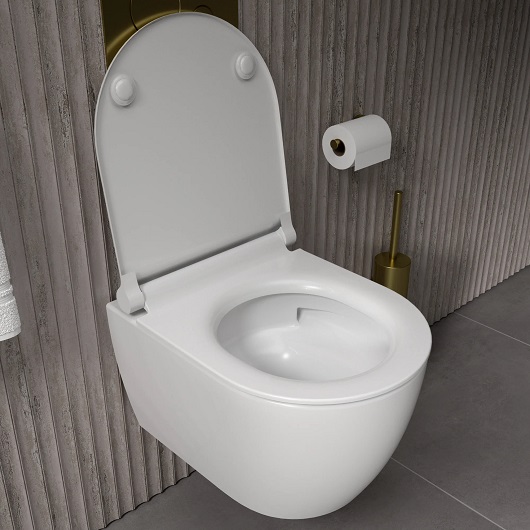 Чаша подвесного унитаза GSI Pura 46 Rimless 8802FR211 безободковая, компакт, Swirflush, белая