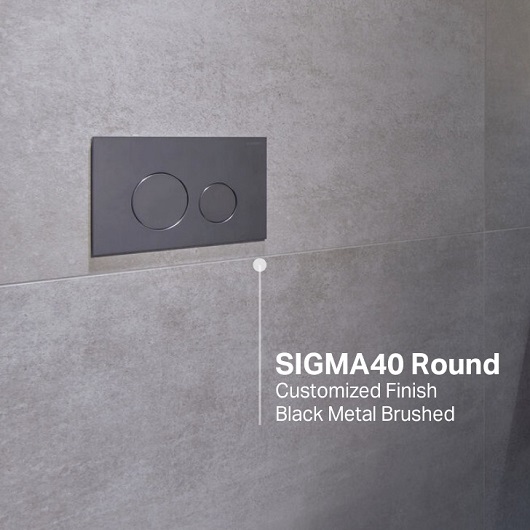 Смывная клавиша Geberit Sigma40 Round 115.628.QD.1 (брашированный черный хром, с легкоочищаемой поверхностью)