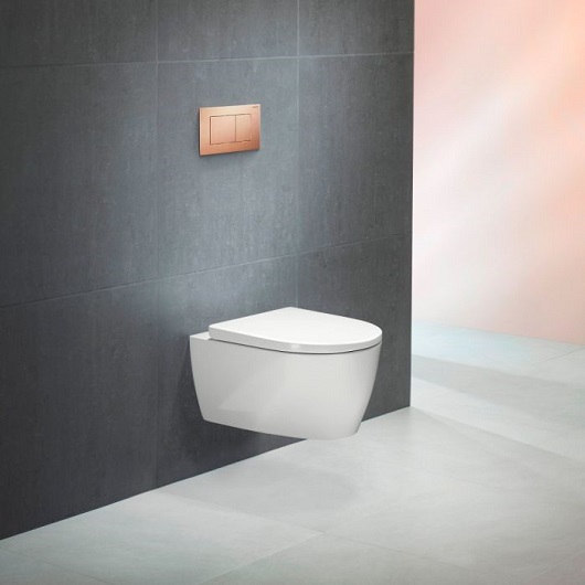 Смывная клавиша Geberit Sigma40 Square 115.629.QB.1 (брашированное красное золото, с легкоочищаемой поверхностью)