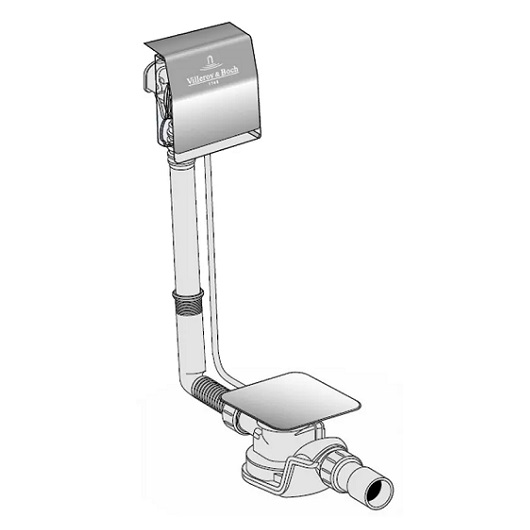 Слив-перелив для ванны Villeroy & Boch Squaro Edge 12 UPWAS0002 хром/белый