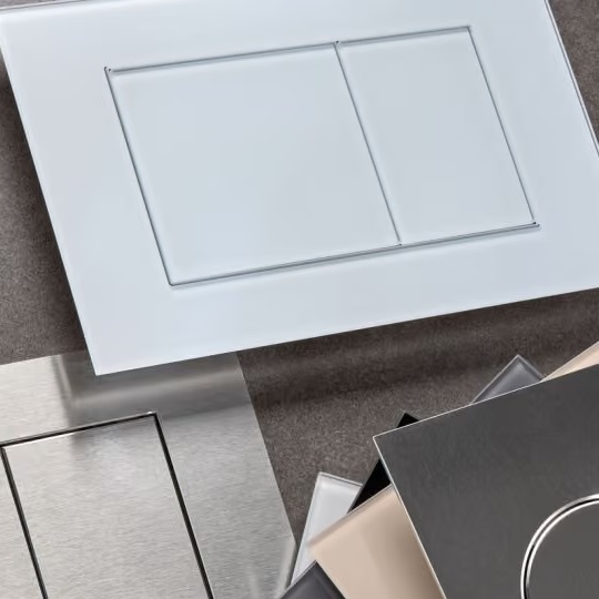 Смывная клавиша Geberit Sigma40 Square 115.629.SI.1 (белое стекло)