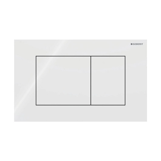Смывная клавиша Geberit Sigma40 Square 115.629.SI.1 (белое стекло)