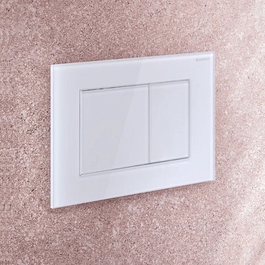 Смывная клавиша Geberit Sigma40 Square 115.629.SI.1 (белое стекло)
