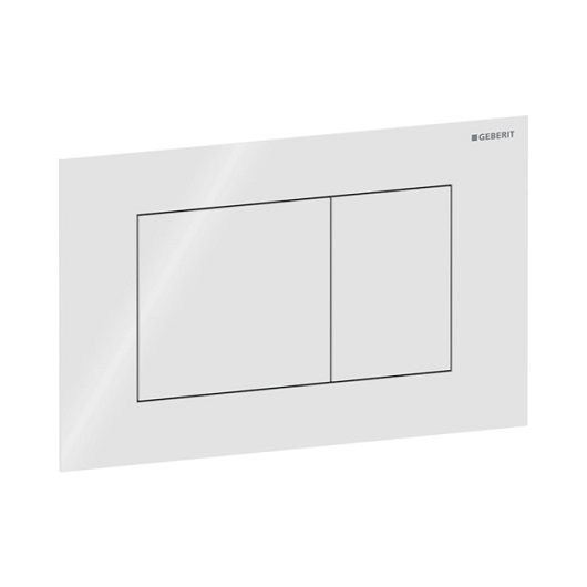 Смывная клавиша Geberit Sigma40 Square 115.629.SI.1 (белое стекло)