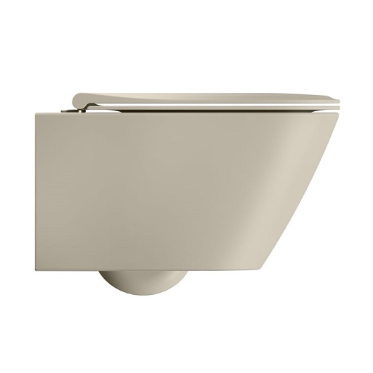 Чаша подвесного унитаза GSI Modo+ Rimless 8415FR508 безободковая, Swirflush 2.0, Creta Matt