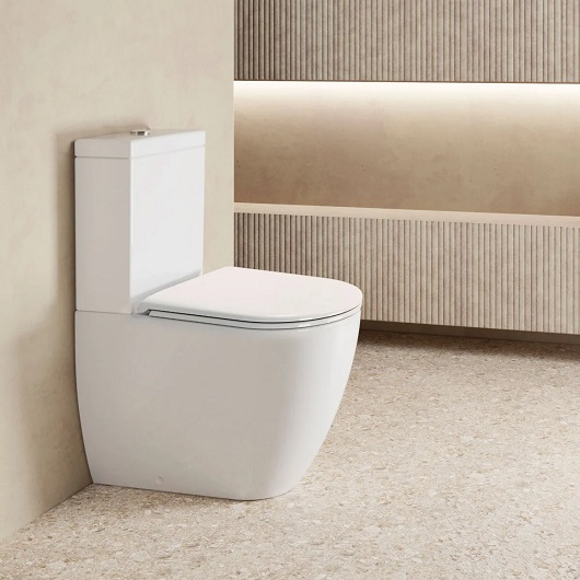 Чаша напольного унитаза с бачком GSI Pura Rimless 8806F09/8681BS09 безободковая, Swirflush, белая матовая