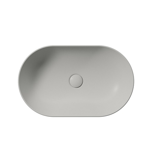 Раковина накладная GSI Pura 8834PVC17 (600х370 мм) Cenere Matt с донным клапаном