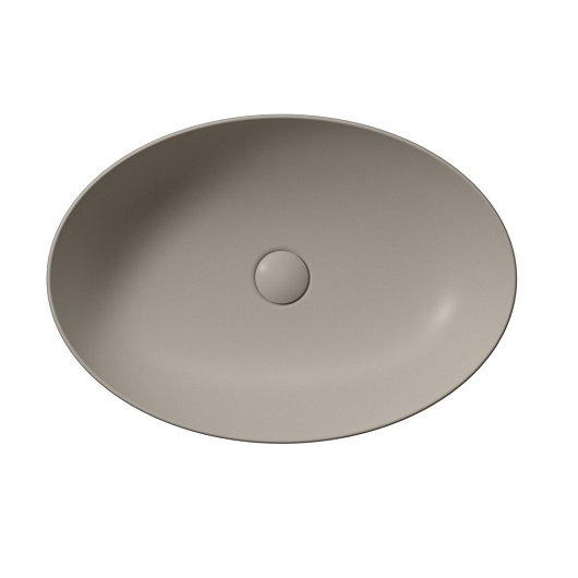 Раковина накладная GSI Pura 8842PVC05 (600х420 мм) Tortora Matt, с донным клапаном