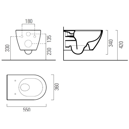 Чаша подвесного унитаза GSI Pura Eco Rimless 880726 безободковая, Swirflush, черная матовая