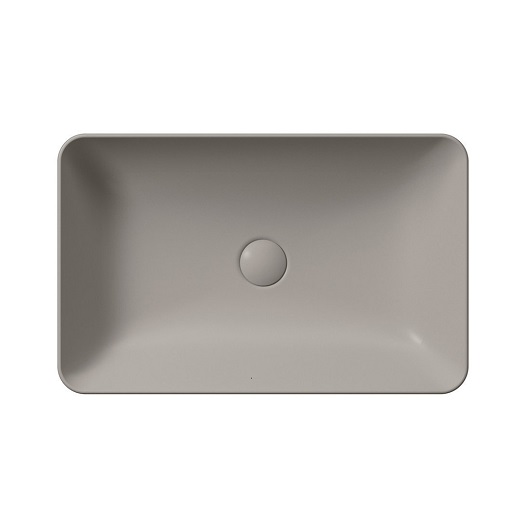 Раковина накладная GSI Nubes 9036PVC05 (600х380 мм) Tortora Matt, с донным клапаном