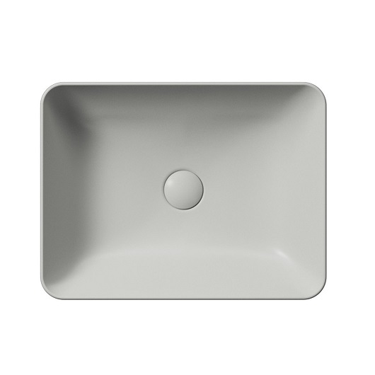 Раковина накладная GSI Nubes 9037PVC17 (500х380 мм) Cenere Matt, с донным клапаном