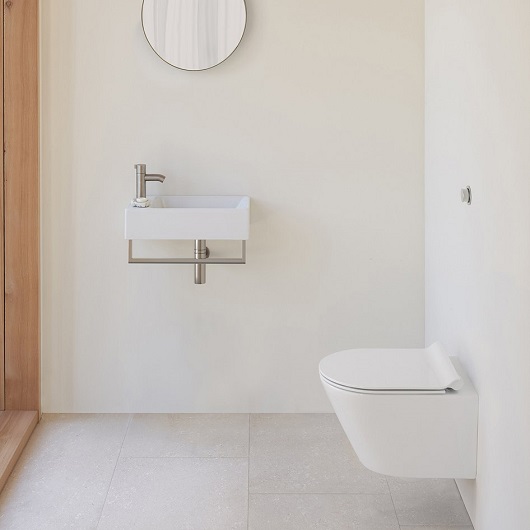 Чаша подвесного унитаза GSI Kube X 50 Rimless 9412FR509 безободковая, компакт, Geniusflush, белая матовая