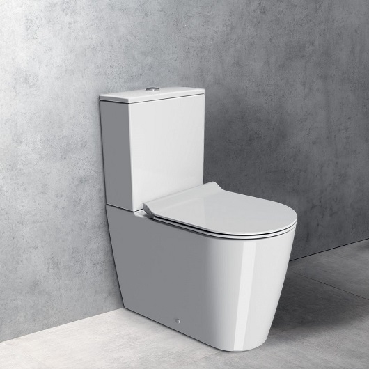 Чаша напольного унитаза с бачком GSI Kube X Rimless 9419F11/9481B11 безободковая, Swirflush, белая