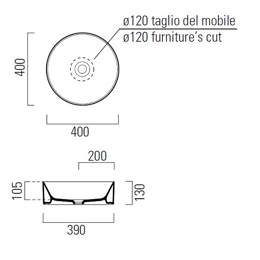 Раковина накладная GSI Kube X 942611 (Ø400 мм) белая