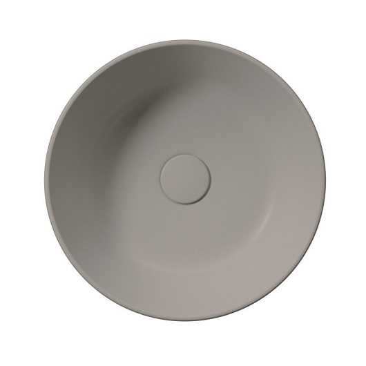Раковина накладная GSI Kube X 9426PVC05 (Ø400 мм) Tortora Matt, с донным клапаном