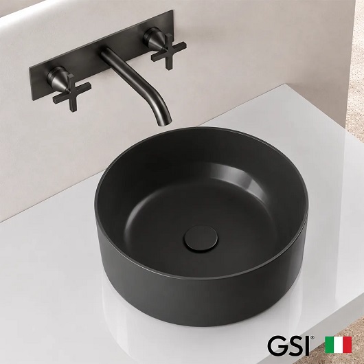 Раковина накладная GSI Kube X 942626 (Ø400 мм) черная матовая