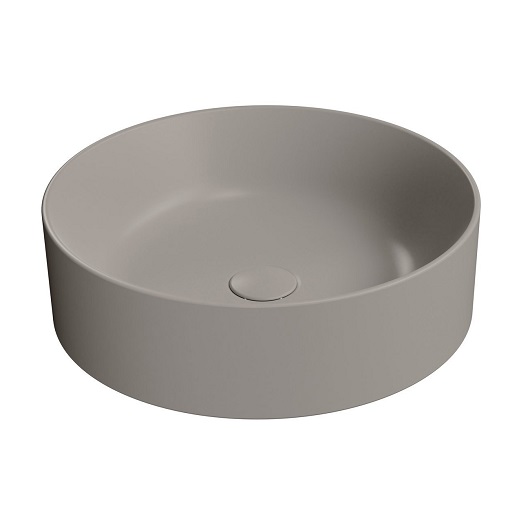 Раковина накладная GSI Kube X 9427PVC05 (Ø450 мм) Tortora Matt, с донным клапаном