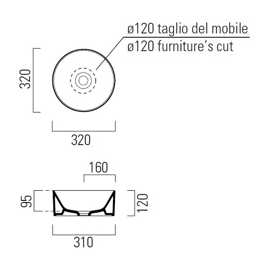 Раковина накладная GSI Kube X 943509 (Ø320 мм) белая матовая