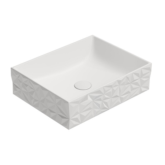 Раковина накладная GSI Kube X Diamante 944009 (500х370 мм) белая матовая