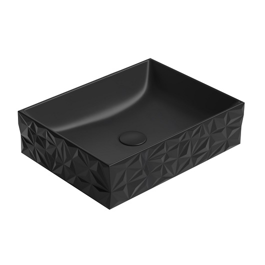 Раковина накладная GSI Kube X Diamante 944026 (500х370 мм) черная матовая