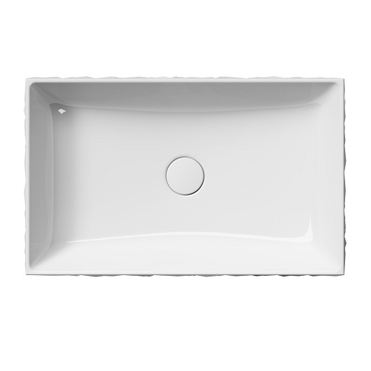 Раковина накладная GSI Kube X Diamante 944111 (600х370 мм) белая
