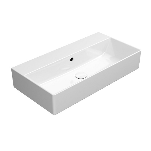 Раковина GSI Kube X 9455011 (700х370 мм) белая, без отверстия под смеситель