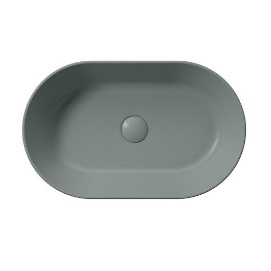 Раковина накладная GSI Kube X 9458PVC04 (600х370 мм) Agave Matt, с донным клапаном