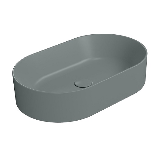 Раковина накладная GSI Kube X 9458PVC04 (600х370 мм) Agave Matt, с донным клапаном