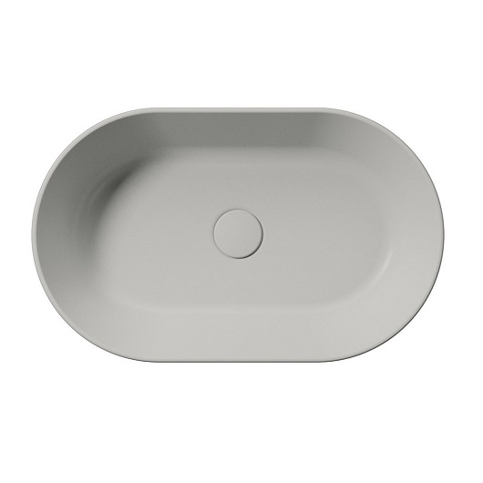 Раковина накладная GSI Kube X 9458PVC17 (600х370 мм) Cenere Matt, с донным клапаном
