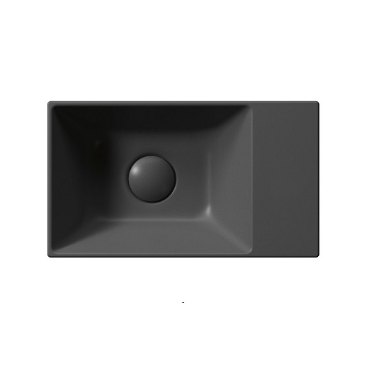 Раковина GSI Kube X 9484026 (400х230 мм) черная матовая, без отверстия под смеситель