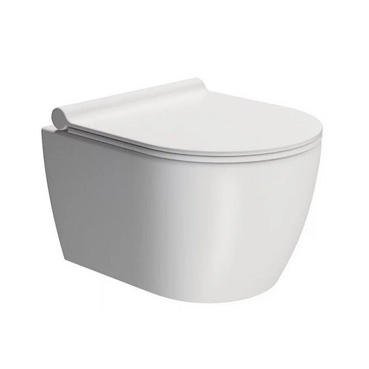 Чаша подвесного унитаза GSI Pura 46 Rimless 8802FR209 безободковая, компакт, Swirflush, белая матовая