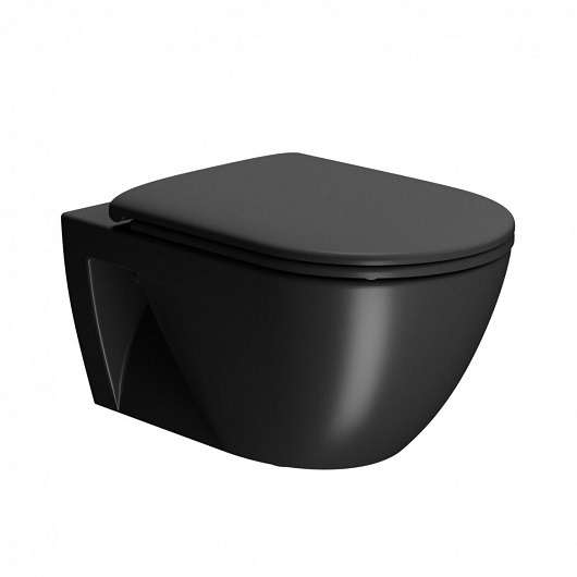 Сиденье с крышкой для унитаза GSI MS992C26 черное матовое (SoftClose)